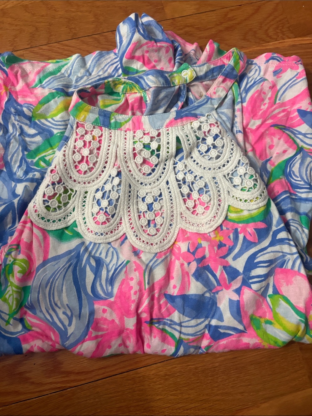 Lilly Pulitzer Girls Floral Dress in Pink, Blue, Green